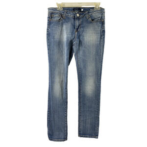 Vigoss Jeans Juniors Size 7 Skinny Blue Light Wash Denim‎ Distress Casual
